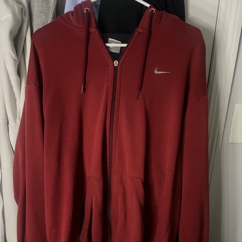 Nike Red Zip-Up Hoodie